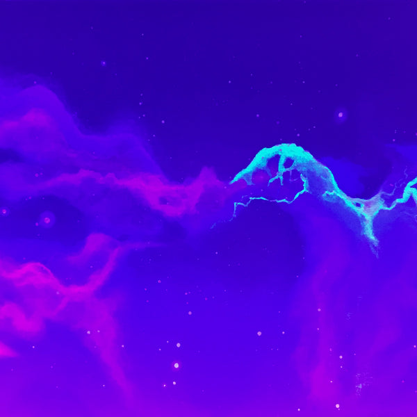 Galaxy Neon Lighting Clouds Original Canvas Painting Wall Art