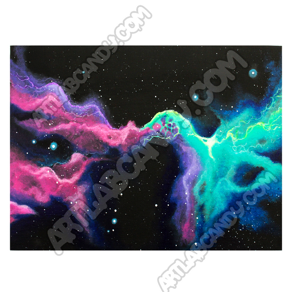 Galaxy Neon Lighting Clouds Painting Print