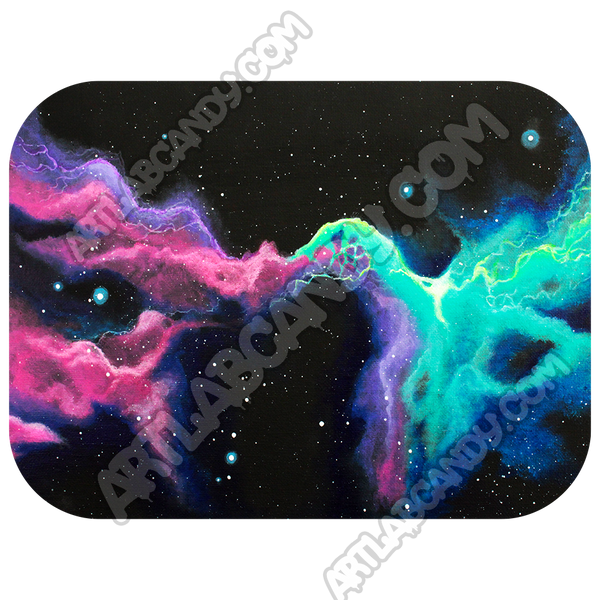 Galaxy Neon Lighting Clouds Painting Print