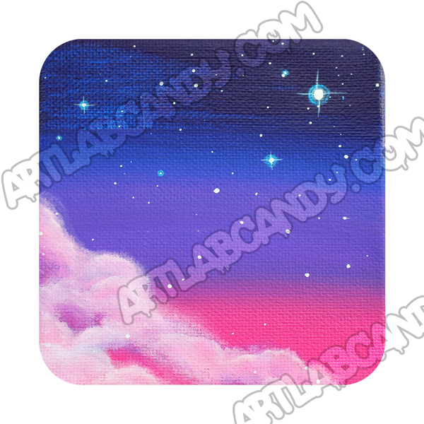 Pink Cotton Candy Clouds Painting Print