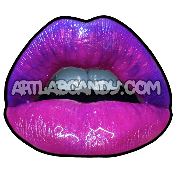 Pop Art Pink Purple Kiss Me Prints