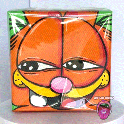 Garf Face Kekw Original Canvas Acrylic Painting Desk Art
