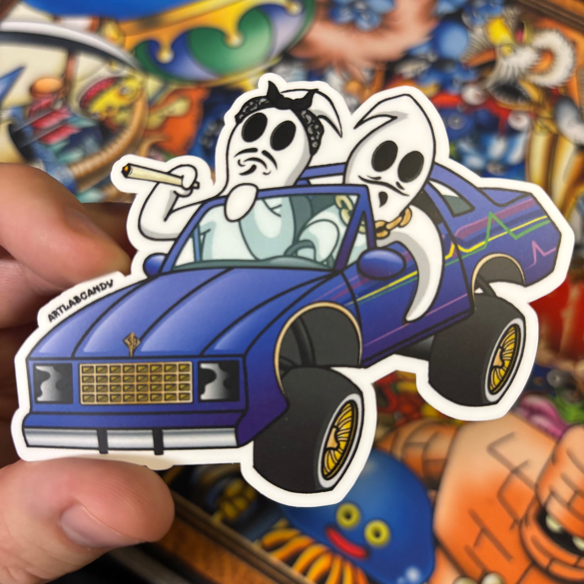 Lowrider Espookies Art Sticker