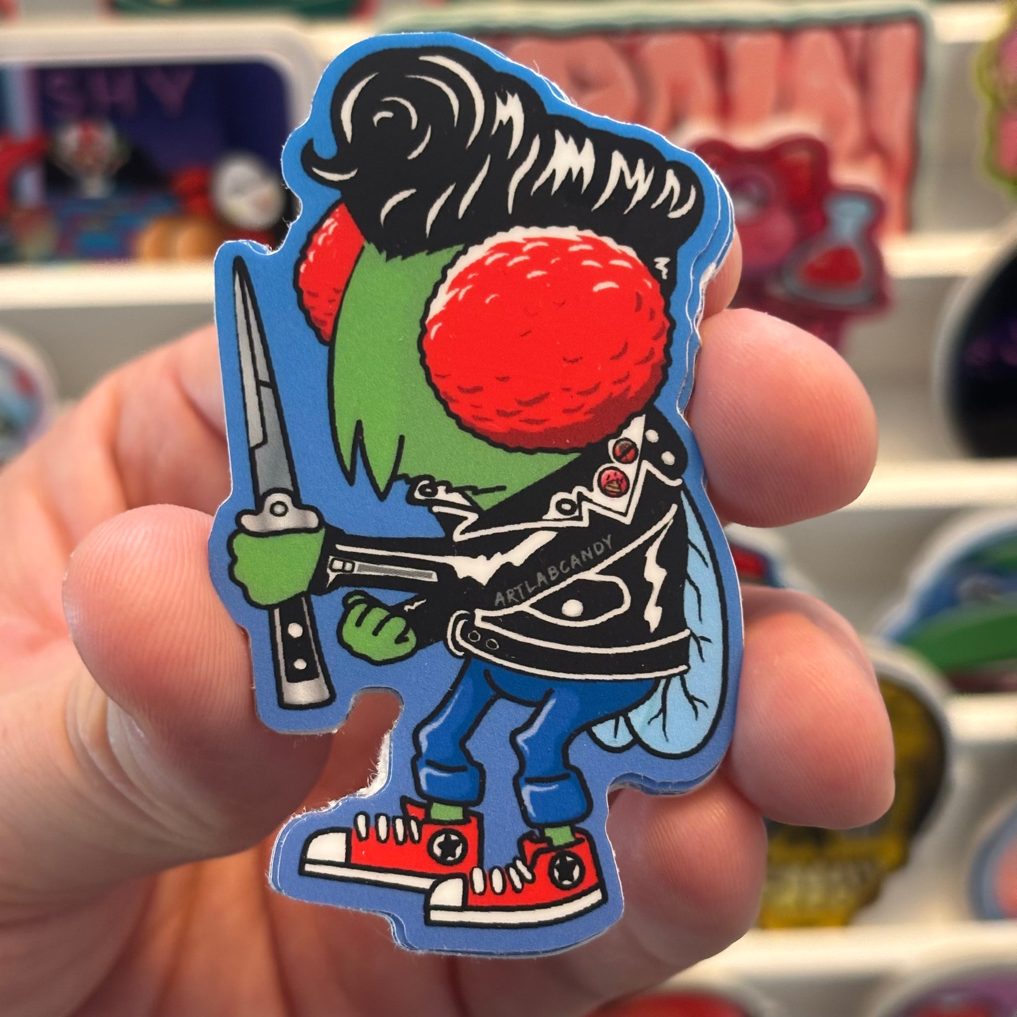 Rockabilly Fly Mosca Man Art Stickers – Art Lab Candy