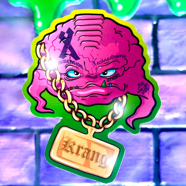 Krang Dimension X on the Mic Stickers