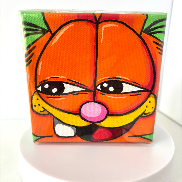 Garf Face Kekw Original Canvas Acrylic Painting Desk Art