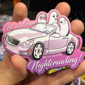 Get in Loser, We're Going Nightcrawling! Fresno NightCrawler Cryptid Art Stickers