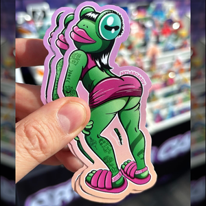 Toxica Frog laminated Vinyl Art Sticker