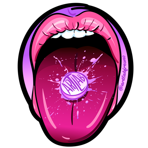 Art Lab Candy Pop Art Tongue Screen Printed Stickers
