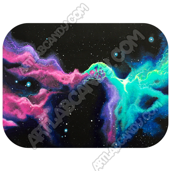 Galaxy Neon Lighting Clouds Painting Print Wall Art and Sticker
