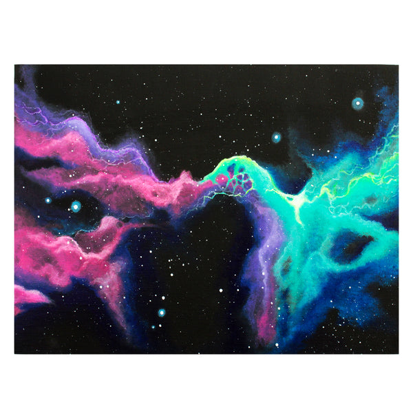 Galaxy Neon Lighting Clouds Original Canvas Painting Wall Art