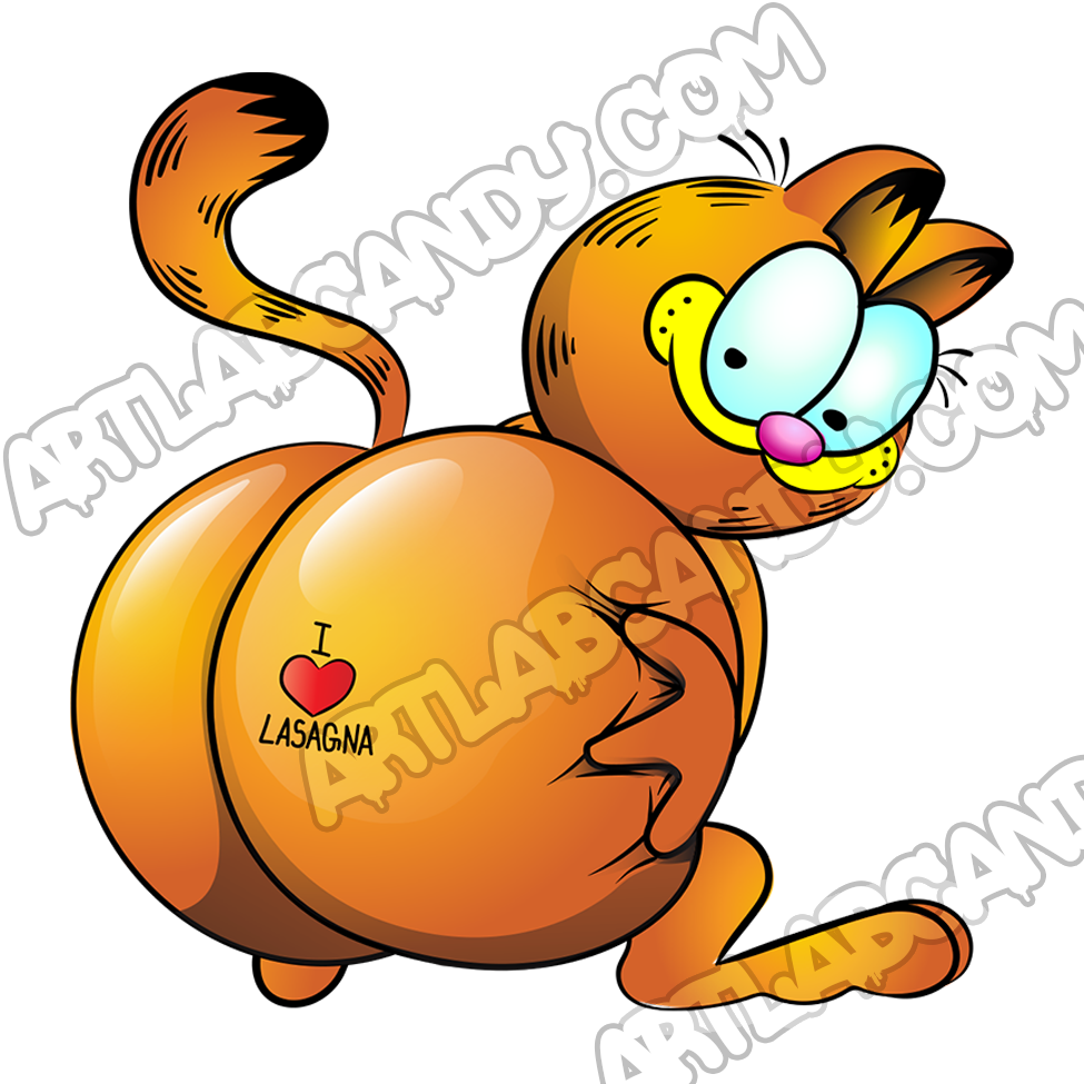 Garfield Twerks for Lasagna Booty Stickers
