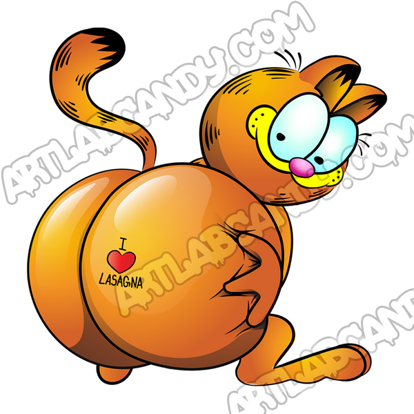 Garfield Twerks for Lasagna Booty Stickers