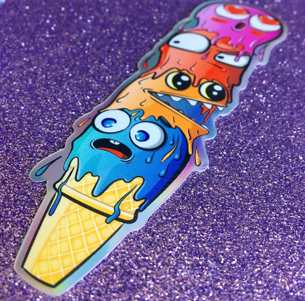 SpiceBoi Ghost Ice Cream Cone Stickers