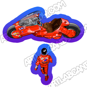 Akira Kaneda & Bike Sticker 2 Pack