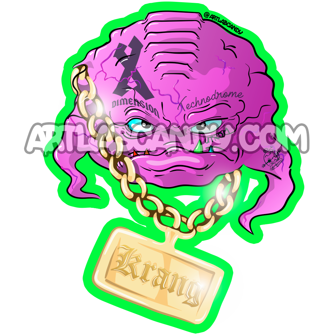 Krang Dimension X on the Mic Stickers