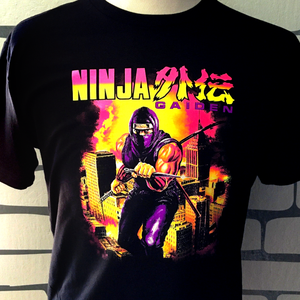 Ninja Gaiden NES Box Art with Black Light Responsive Colors