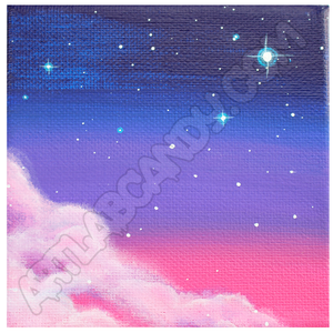 Pink Cotton Candy Clouds Painting Print