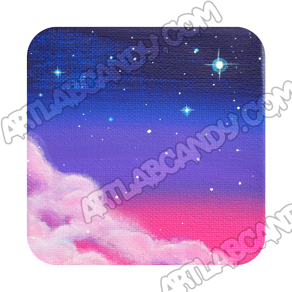 Pink Cotton Candy Clouds Painting Sticker