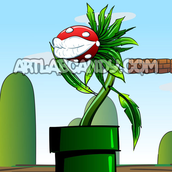 Piranha Plant Super Mario Bros Nintendo Inspired Print Wall Art