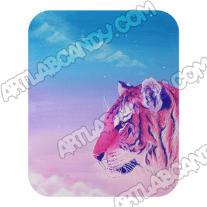 Pink Tiger In The Sky Painting Print Wall Art and Stickers